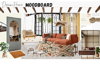 create boho interior design mood boards