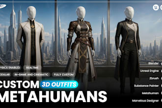 create realistic 3d clothing and outfits for your metahuman character