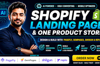 design shopify landing page, product page, one product store by pagefly gempages