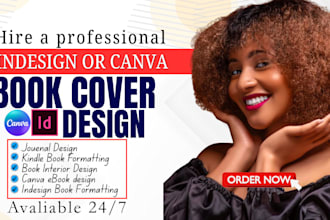 do indesign book cover design, book interior design, for paperback books
