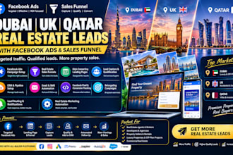 generate dubai UK qatar real estate leads with facebook ads and sales funnel