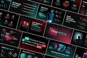design cinematic film pitch deck movie investor ppt lookbook podcast pitch deck
