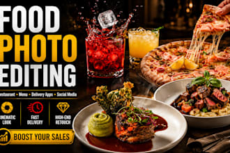 do cinematic food photo editing for restaurants
