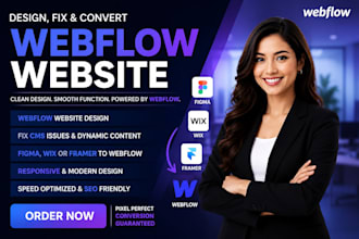 design webflow website fix cms issues and convert figma wix or framer to webflow