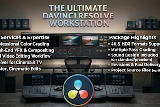 provide davinci resolve project files for cinematic edits