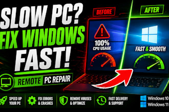 fix windows 10 11 errors, slow PC and system issues remotely
