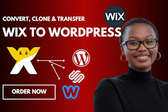 convert clone or transfer wix, weebly, webflow, squarespace to wordpress website
