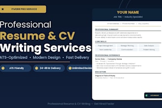 create ats friendly professional resume and CV