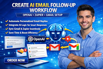 create ai email follow up workflow with open ai, zapier and gmail setup