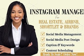 manage real estate, airbnb social media content and instagram posts