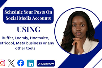 schedule social media posts via buffer hootsuite metricool loomly