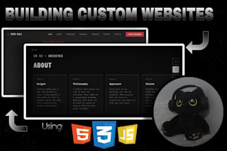 make a unique non generic websites using HTML CSS and javascript with animations