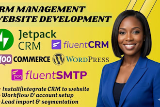 do jetpack crm setup, fluent crm, fluent smtp, install crm to wordpress website