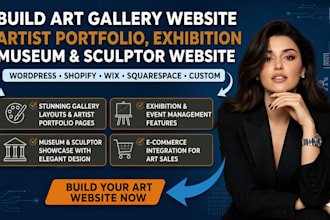 build art gallery website artist portfolio exhibition museum sculptor website