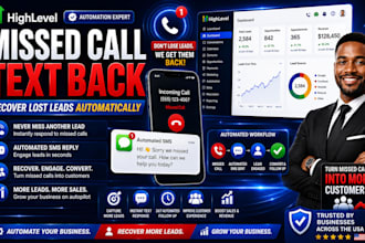 setup missed call text back automation in gohighlevel