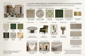 interior design with mood board, budget and shopping list