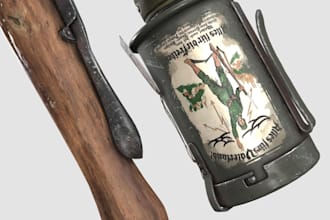 do realistic 3d hard surface modeling and game ready props
