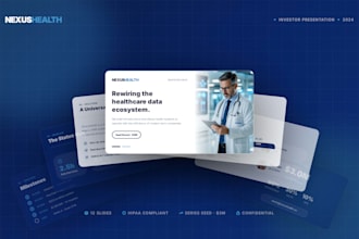 design healthcare presentation, company profile, slide deck, investor pitch deck