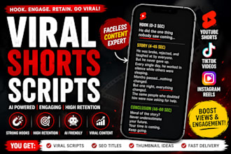 write viral faceless youtube shorts and tiktok scripts