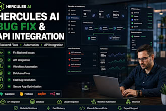 fix bugs, backend issue and integrate apis in your hercules ai app