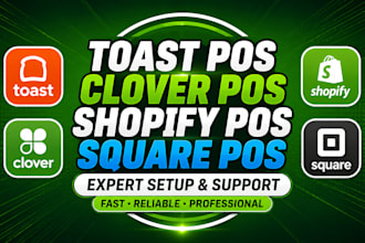 setup toast pos clover pos shopify pos and square pos