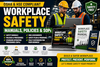 create osha, hse compliant workplace safety manual, policies and sops