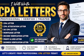 write CPA letter, CPA attestation letter, US CPA letter, mortgage letter, us cpa