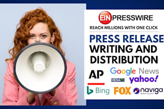 publish your press release via ein presswire to over 600 media outlets