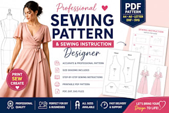 design professional sewing patterns with sewing instructions