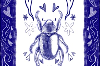 create a beautiful animal or insect illustration with a custom quote