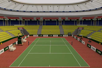 craft 3d outdoor tennis stadium,field design,unreal engine,bleachers area design