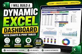create a professional excel dashboard with charts and kpis