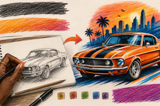 convert your sketch into vibrant vector art