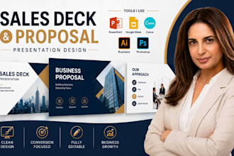 design sales deck and business proposal powerpoint presentation