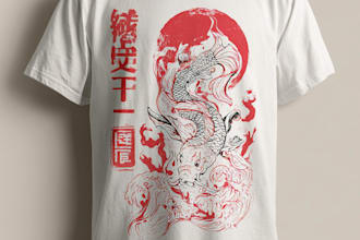 a japanese t shirt illustration
