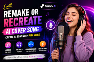 remake or recreate ai cover song, create ai song with any voice with suno ai