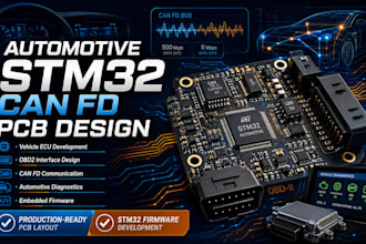 create automotive stm32 can fd pcb for vehicle ecu, obd2 and diagnostics