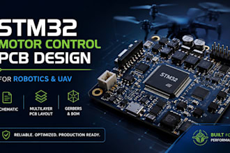 design stm32 motor control pcb with schematic, gerbers, uav and bom for robotics