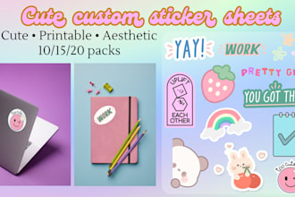 design cute printable sticker sheets for planners