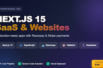 build full stack next js website with razorpay or stripe payments