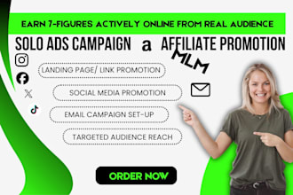 website link promotion to solo ads campaign, affilaite link promotion marketing