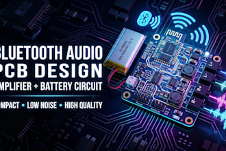 create bluetooth audio amplifier pcb design for portable battery powered