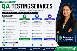 do etl, API, automation and database testing