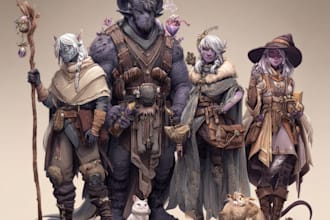 draw your dnd party art or dnd character art