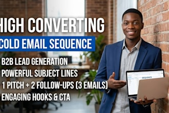 write a high converting cold email sequence for b2b sales