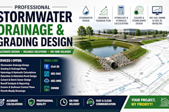 design stormwater drainage, grading plan and hydraulic calculations