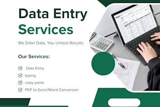 copy paste, typing, and data entry work