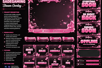design professional stream overlays and gaming branding