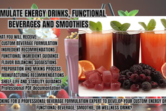 formulate energy drinks, functional beverages and smoothies