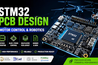 design stm32 pcb, motor control board, multilayer layout, gerbers ans bom